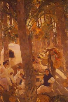 Joaquin Sorolla Y Bastida : The Elche palm grove